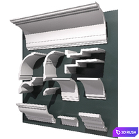 HiWood stucco molding 3D Model Vray, Corona