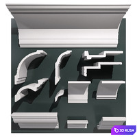 HiWood stucco molding 3D Model Vray, Corona