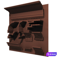 HiWood stucco molding 3D Model Vray, Corona