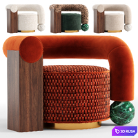 GALATEA armchair 3D Model Corona