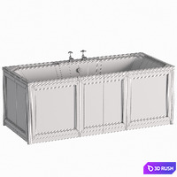Butler &amp; Rose Art Deco Double Ended Straight Bath - 1800 x 800mm 3D Model Corona
