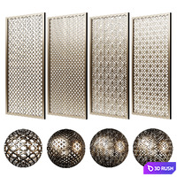 Set of decorative grilles No. 2 3D Model Vray, Corona