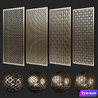 Set of decorative grilles No. 2 3D Model Vray, Corona