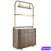 Mobile waiter stand Athlas designer 3D Model Vray, Corona