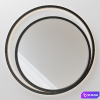 Round mirror with light in frame Amina Extra 3D Model Corona