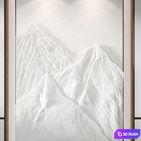Bas-relief Mountains 3D Model Corona