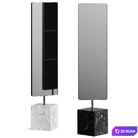 Meroni &amp; Colzani Favignana Marquina Floor Mirror 3D Model Vray, Corona