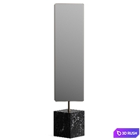 Meroni &amp; Colzani Favignana Marquina Floor Mirror 3D Model Vray, Corona