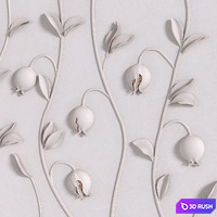 Wall Panel "Pomegranates" 2 3D Model Corona