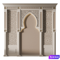 Arch 01. Arabic wall decor 3D Model Vray, Corona