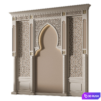 Arch 01. Arabic wall decor 3D Model Vray, Corona