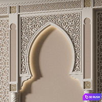 Arch 01. Arabic wall decor 3D Model Vray, Corona