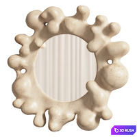 Ceramic Bubble Shape Framed Mirror 3D Model Vray, Corona