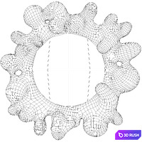 Ceramic Bubble Shape Framed Mirror 3D Model Vray, Corona