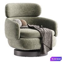 Vivienne High Armchair by Minotti 3D Model Corona