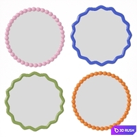 Molly Bobble and Daisy Scallop Mirror Set 3D Model Corona