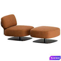 Saki Armchair and Footstool by Minotti 3D Model Corona