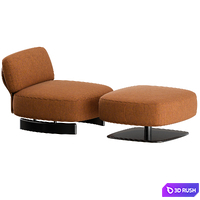 Saki Armchair and Footstool by Minotti 3D Model Corona
