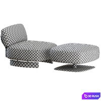 Saki Armchair and Footstool by Minotti 3D Model Corona
