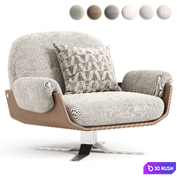 Minotti Laurel Armchair Leather 3D Model Corona