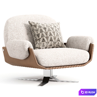 Minotti Laurel Armchair Leather 3D Model Corona