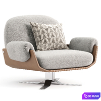 Minotti Laurel Armchair Leather 3D Model Corona