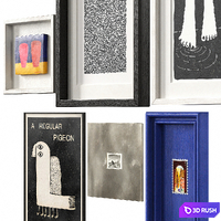 Vintage Picture Set 08 3D Model Corona
