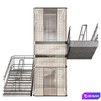 Elevator and Stair No. 22 3D Model Vray, Corona