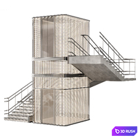 Elevator and Stair No. 22 3D Model Vray, Corona