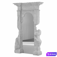 Stone Arch Mirror 1025 3D Model Vray, Corona