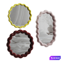 Mirror Zigzag Set 3D Model Vray, Corona