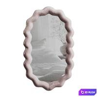 Mirror Zigzag Set 3D Model Vray, Corona