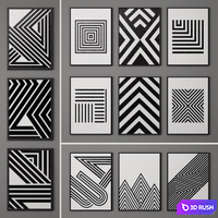 Collection of paintings-20 3D Model Vray