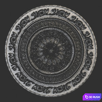 Ceiling Rosette 3D Model Vray