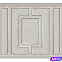 Wall molding 3D Model Vray, Corona
