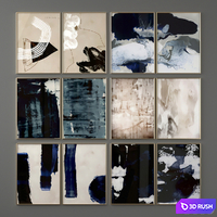 Abstract paintings 3D Model Vray, Corona