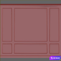 Wall molding 3D Model Vray, Corona