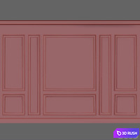 Wall molding 3D Model Vray, Corona