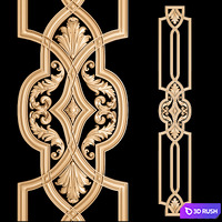 Classic style carved decor 3D Model Vray