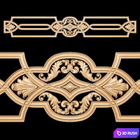 Classic style carved decor 3D Model Vray