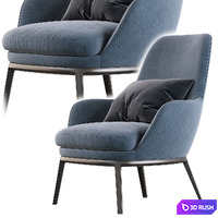 Caratos Maxalto Poltrona con Schienale Alto 3D Model Corona
