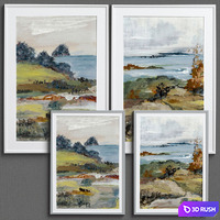 Framed Print P-141 3D Model Vray, Corona