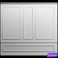Wall molding 3D Model Vray, Corona