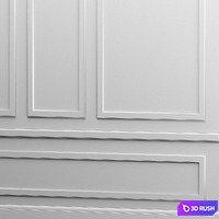 Wall molding 3D Model Vray, Corona