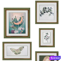 Set of wall paintings 3D Model Corona