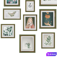 Set of wall paintings 3D Model Corona