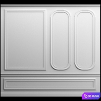 Wall molding 3D Model Vray, Corona