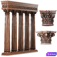 Columns 3D Model Vray, Corona