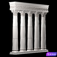 Columns 3D Model Vray, Corona