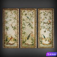 The collection of paintings "Birds" №2 3D Model Vray